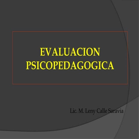 Evaluacion e intervención