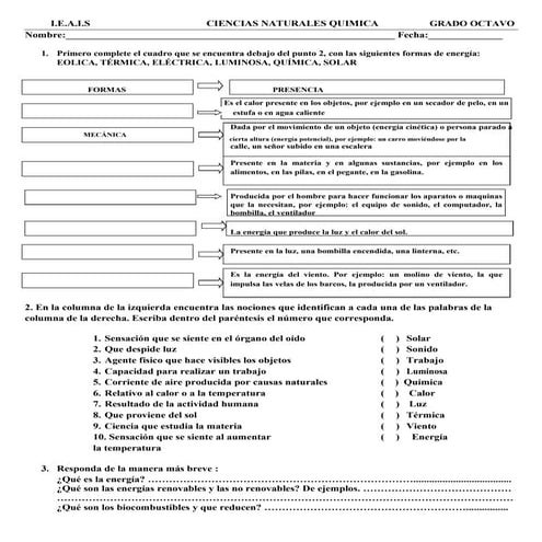 TALLER REPASO energía 8