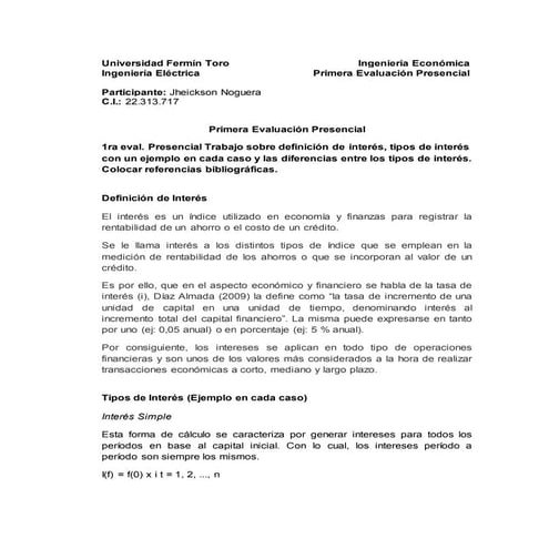 Evaluaciones de jheickson noguera