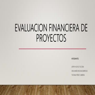 Evaluacion financiera de proyectos | PPT