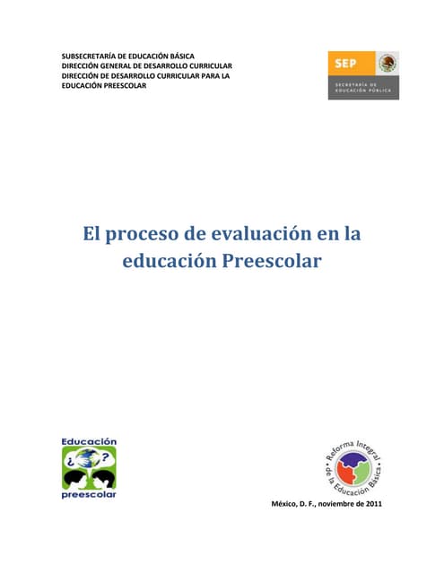 Evaluacion formativa en preescolar | PDF