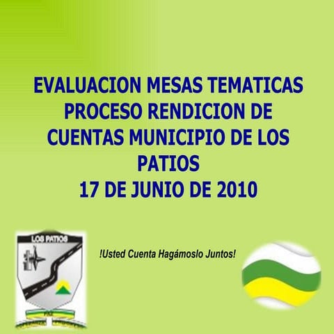 Evaluacion Mesas Tematicas Rendicion de Cuentas a la Ciudadania 2010