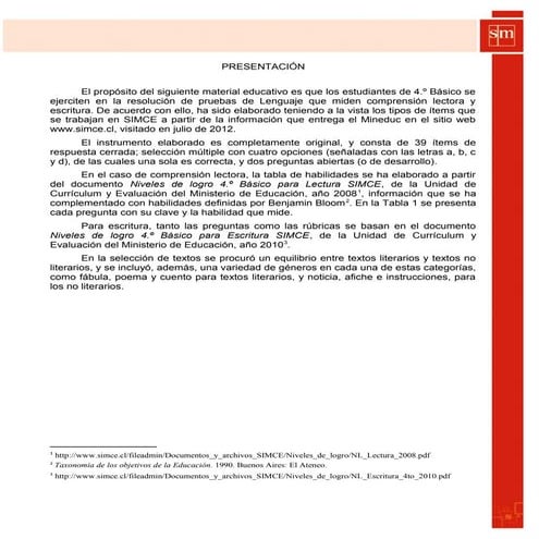 Evaluacion tipo simce-lenguaje