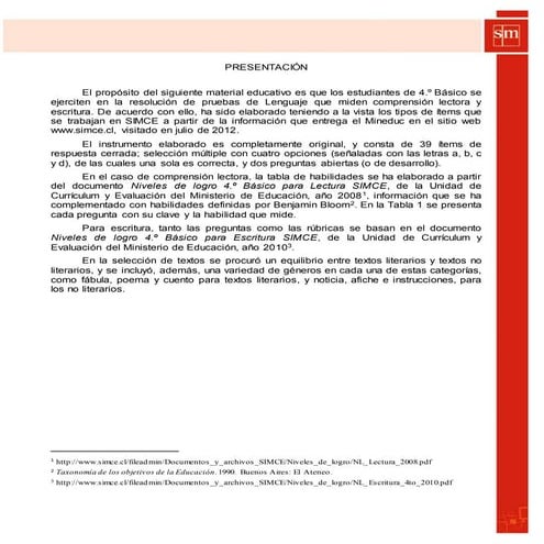 Evaluacion tipo simce-lenguaje