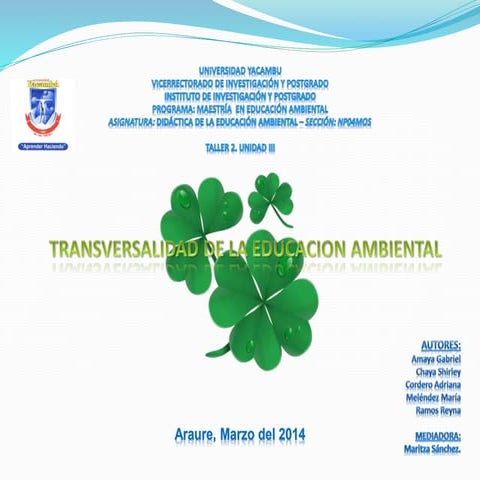 Mapa Mental - Conceptual :: Transversabilidad de la Educacion Ambiental