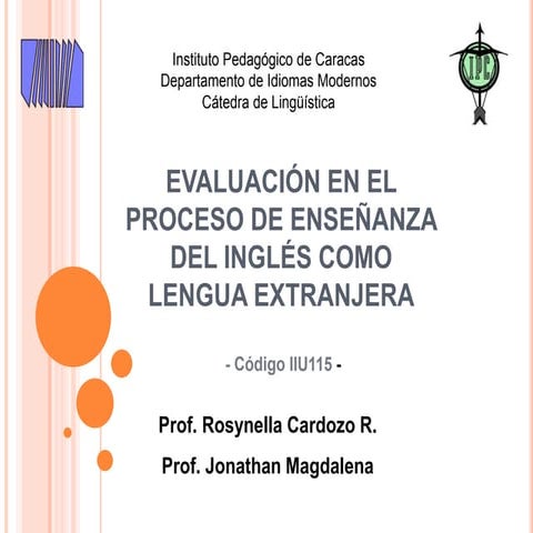 Evaluacion ILE Introduction to the Course