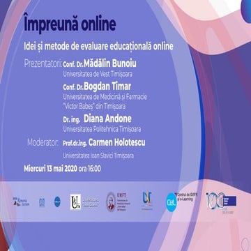 Idei și metode de evaluare educațională online - Methods of online evaluation