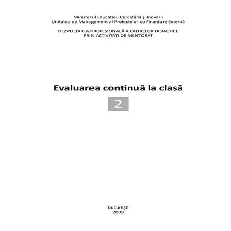 Evaluarea continua la clasa