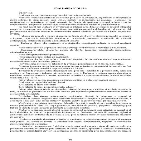 Evaluarea scolara