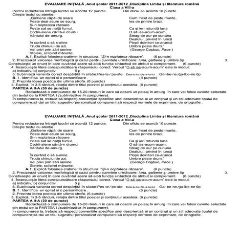 Evaluare initiala viii