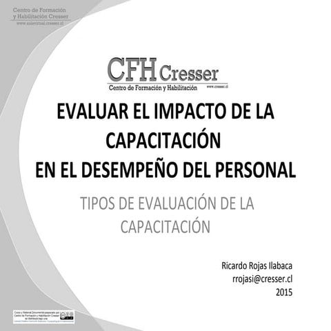 Evaluacion de la capacitacion | PPT