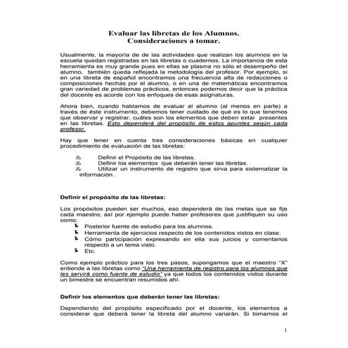 Evaluar las libretas de los alumnos