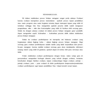 Evaluasi pembelajaran