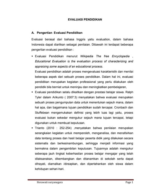 Evaluasi Pendidikan Pptx Evaluasi Pendidikan Ppt