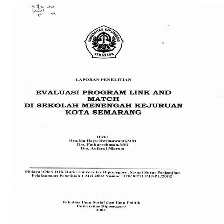 Evaluasi program link and match | PDF