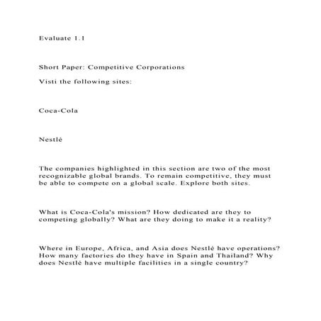 Evaluate 1.1Short Paper Competitive CorporationsVisti the .docx
