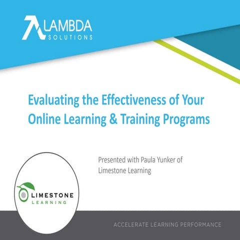 Evaluate the Effectiveness of Your Online Learning & Training Programs