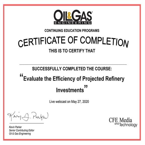 Certificate of Completion 