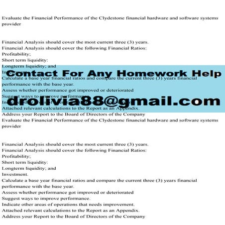 Evaluate the Financial Performance of the Clydestone financial har.pdf