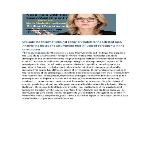 Evaluate the theory of criminal behavior related to the selected.pdf