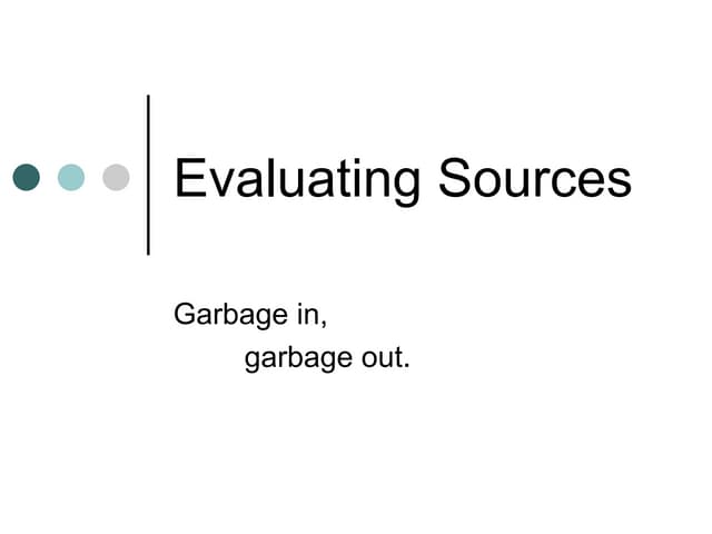 Evaluating Sources