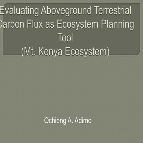 Evaluating aboveground terrestrial carbon flux as ecosystem planning