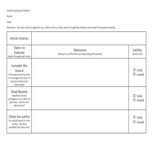 Fake News Lesson Plan | DOCX