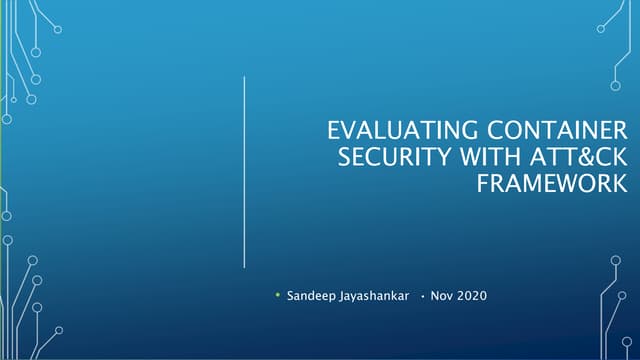 Evaluating container security with ATT&CK Framework