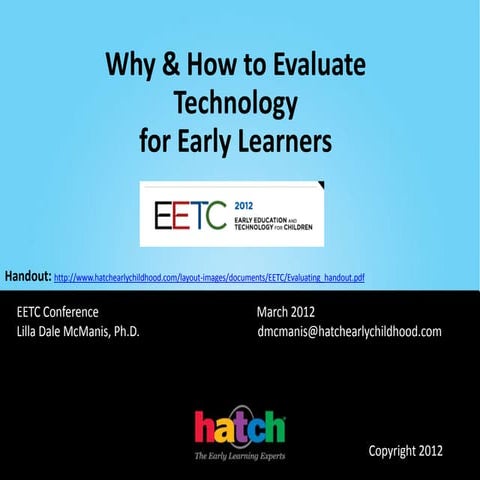 Evaluating Education Technology EETC 2012