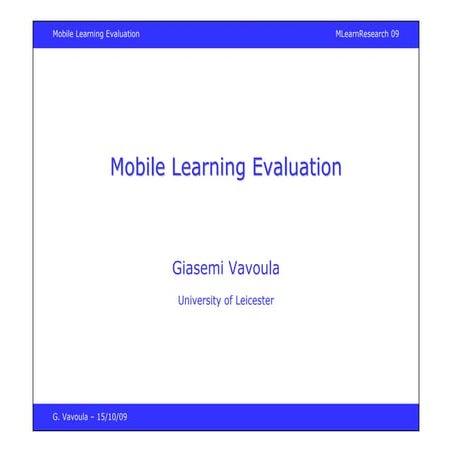 Evaluating Mobile Learning | PDF