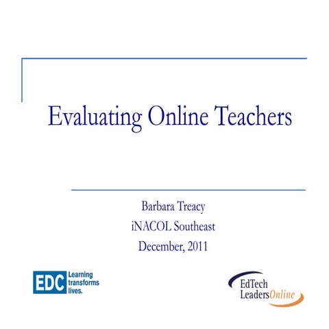 Evaluating onlineteacherinacol dec2011