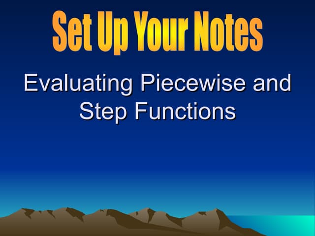 Piecewise functions | PPTX