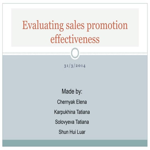 Evaluating sales promotion effectiveness