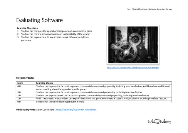 Evaluating software