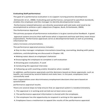 Evaluating Staff performance.docx evaluating staff performance | DOCX