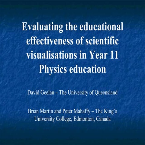 Evaluating the effectiveness of scientific visualizations in physics