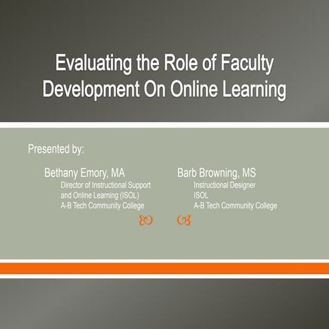 Evaluating the Role of Faculty Development on Online Learning
