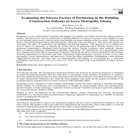 Application of Collaborative Working Agreements in the NZ Construction ...
