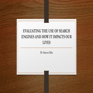 Evaluating the use of search engines and social Media today