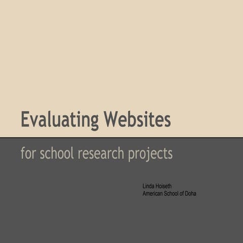 Websites evaluation and use in class | PPTX