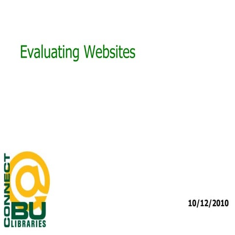 Evaluating websites2