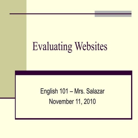 Evaluating websites salazar