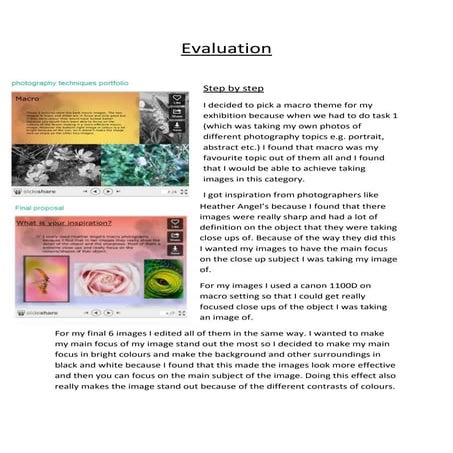 Evaluation of photos | PPT