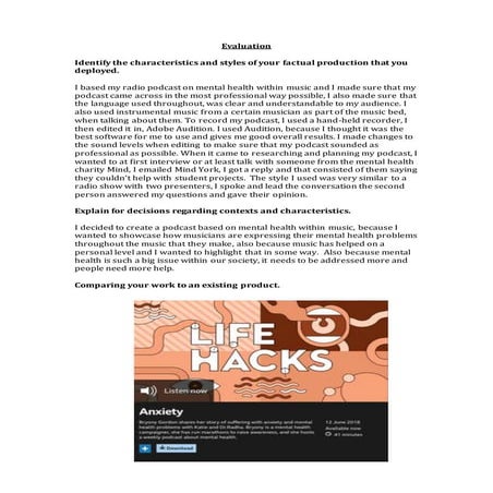 Evaluation For My Factual Project  