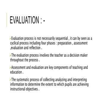 Evaluation