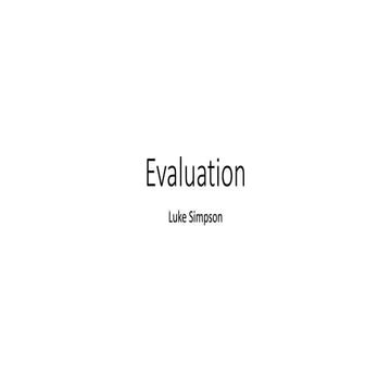 Evaluation
