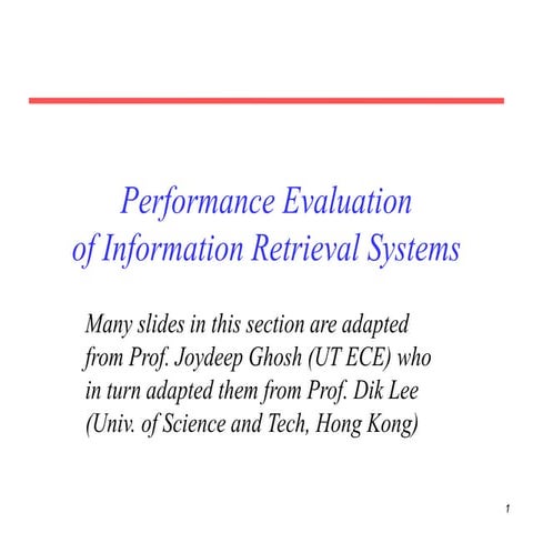 Performance evaluation of IR models