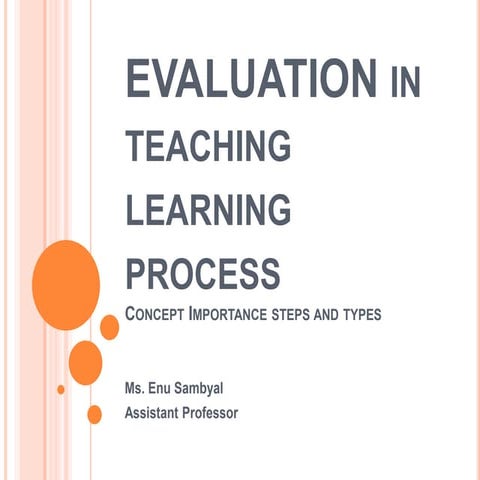 teaching and learning process (evaluation)