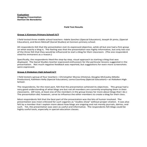 Presentation evaluation form | DOCX