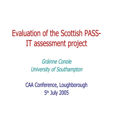 Evaluation of the Passit project